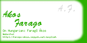 akos farago business card